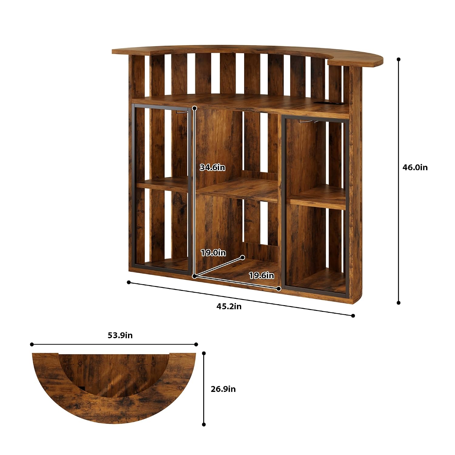 Home Bar And Fridge - Meuble bar rustique en bois, mini