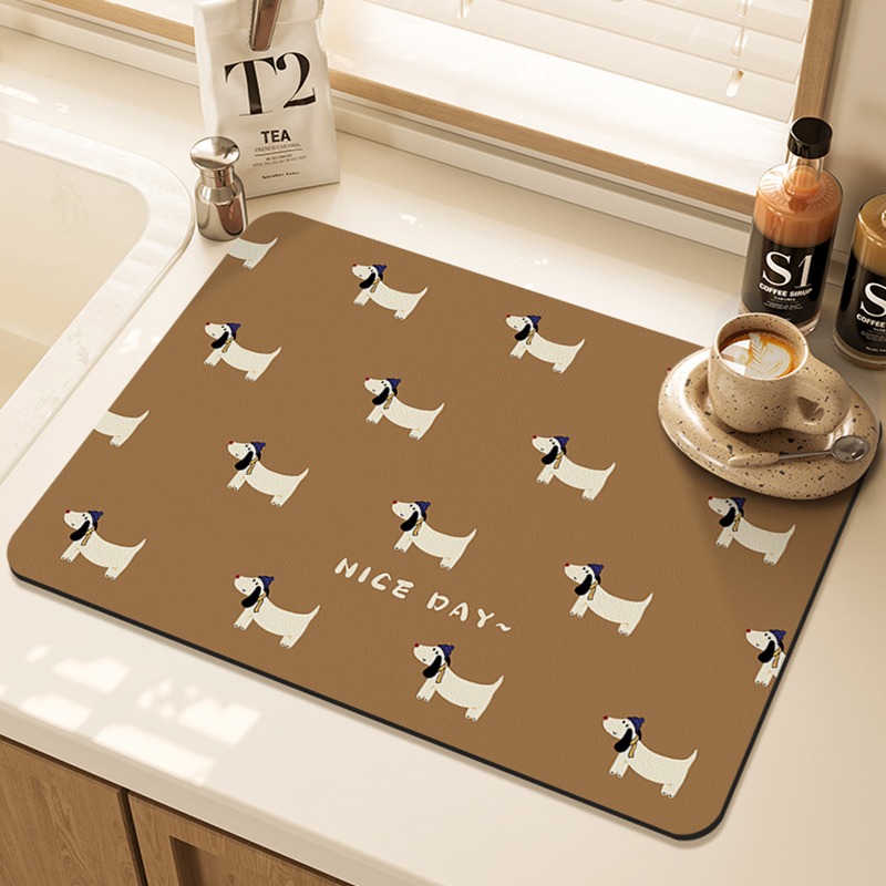 Bar Mat Rubber - Tapis de séchage de cuisine imprimé