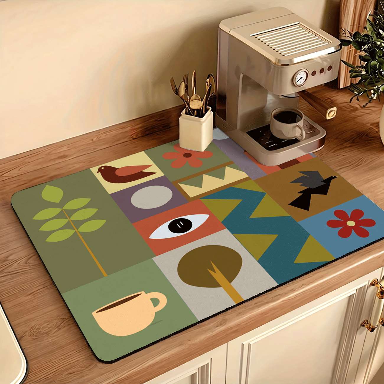 Tapis absorbant à imprimé géom - Bar Mat Rubber avis et prix